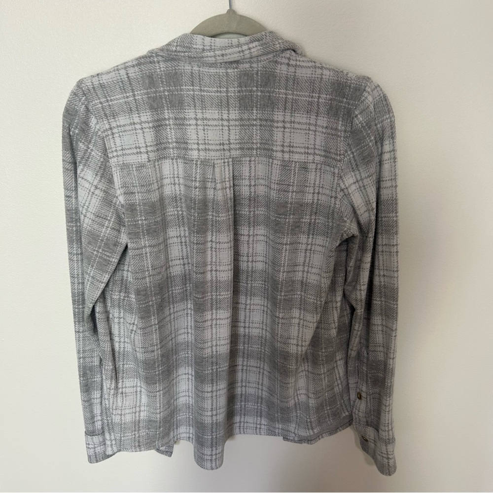 Women's Faherty Legend™ Sweater Shirt Grey Plaid Size Small - Picture 7 of 7